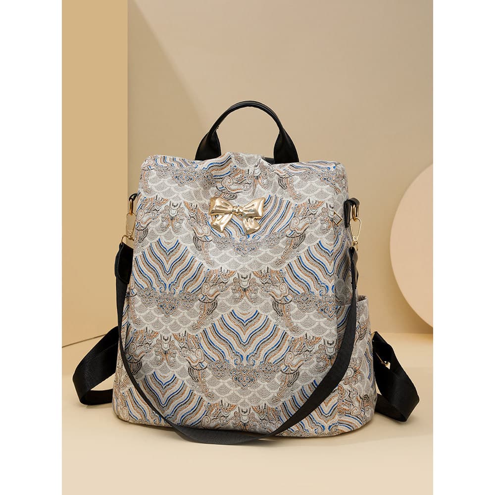 Novo estilo chinês nicho Design mochila 2024 verão novo estilo saco feminino antigo mochila estudante saco de escola
