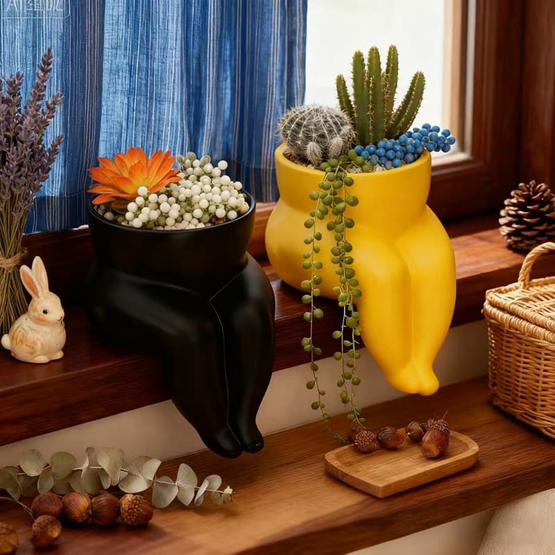 Criativo pequena perna gorda vaso de flores suculenta plantio vaso planta decoração ornamentos casa planta verde recipie
