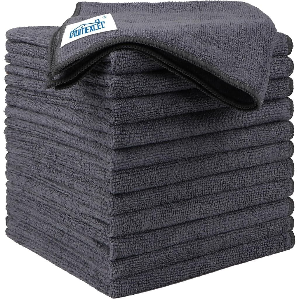 Pacote com 12 Panos de Limpeza de Microfibra HOMEXCEL, Toalhas de Microfibra de 12,5 x 12,5 Polegadas, Panos de Limpeza