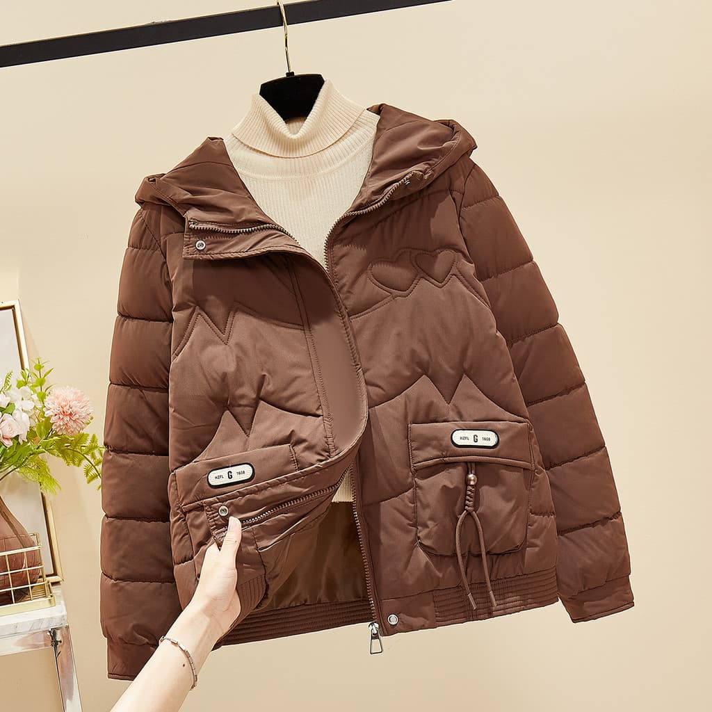 Jaqueta acolchoada feminina inverno 2025 novo estilo jaqueta acolchoada jaqueta acolchoada grossa estilo curto estilo de