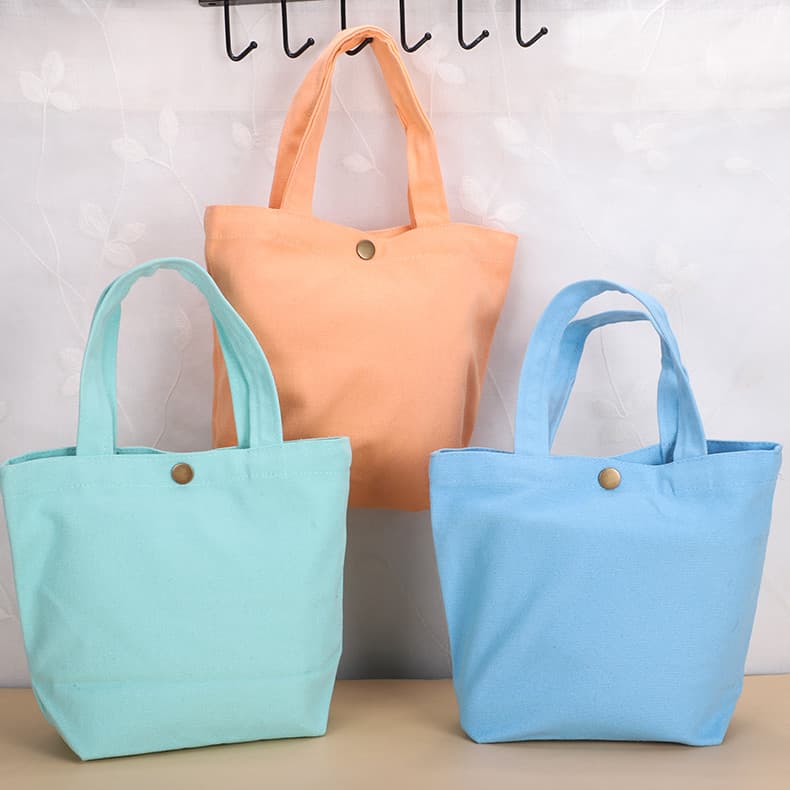 Saco de lona saco de pano cor sólida bolsa pequena quadrado saco de almoço em branco pintado à mão DIY impresso saco de