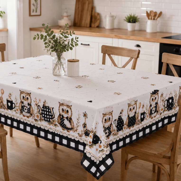 Toalha de Mesa Estampada Oxford 4 Lugares 1,45x1,45 Quadrada Cozinha Jantar Decorativa Fabricação Própria