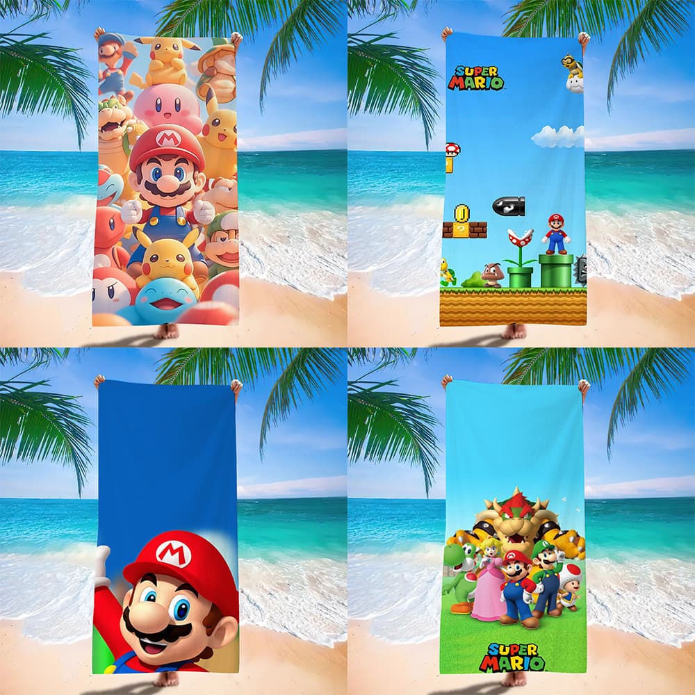 Desenhos animados dos desenhos animados Anime mario toalha de praia absorvente jogo Super mario mercadoria toalha de ban