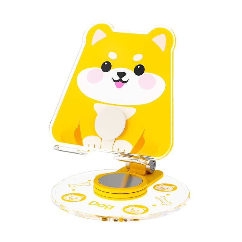 Suporte dobrável para celulares, suporte transparente para tablets com design de desenho animado, suporte de acrílico, s