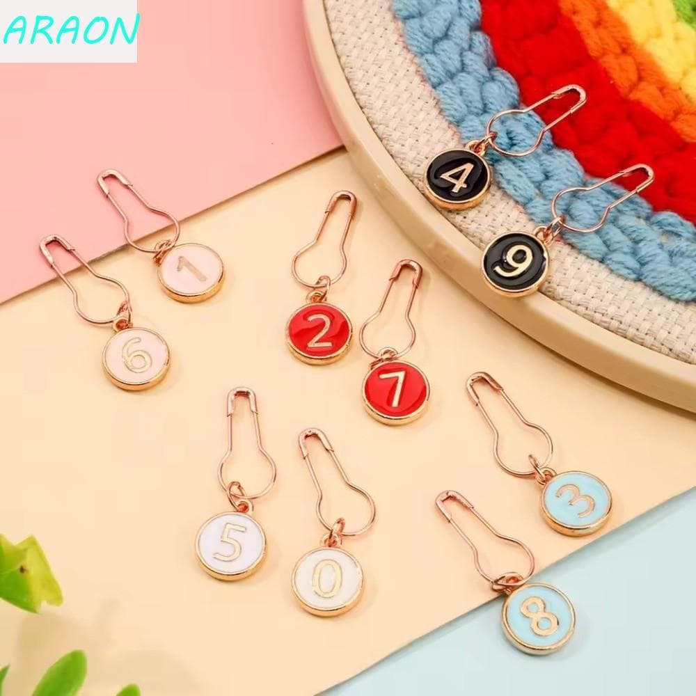 ARAON 10 Unidades/Pacote Marca De Contador De Suéter , Charme Esmaltado , Fivela Anti-Desbloqueio , Marcadores De Ponto