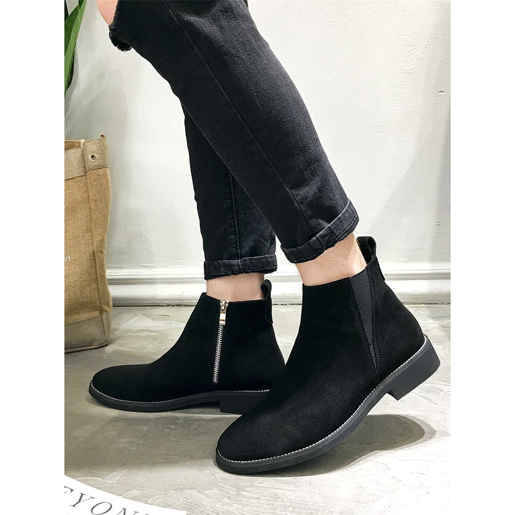 W inverno versão coreana couro genuíno Chelsea Martin botas masculinas casuais sapatos de couro de alta qualidade aponto