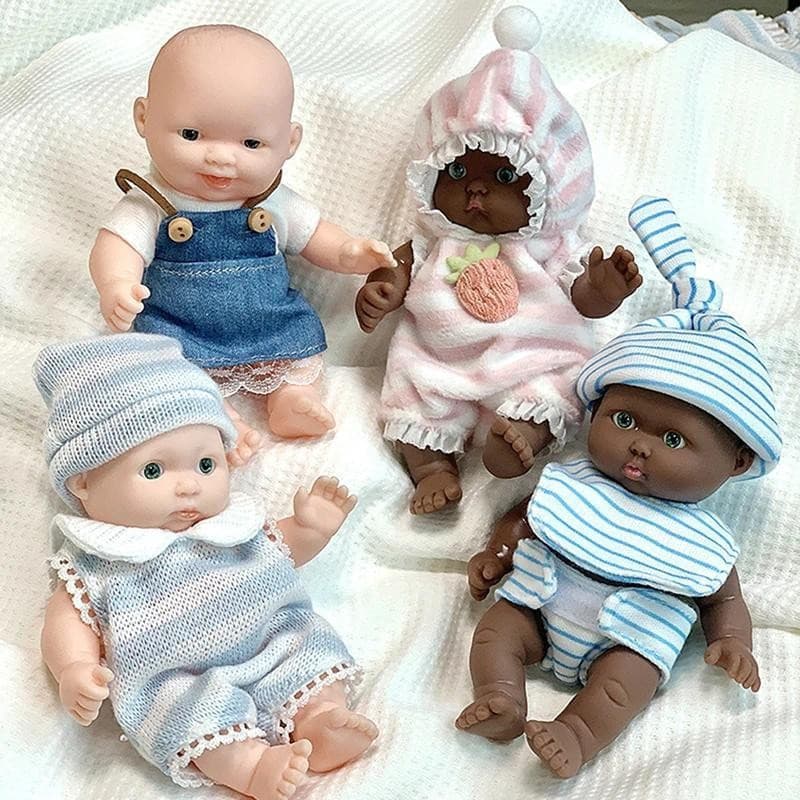 Bonecas Reborn Bebê Silicone Boneca 12cm Palma Pijamas Vestido Simulação Brinquedos Do