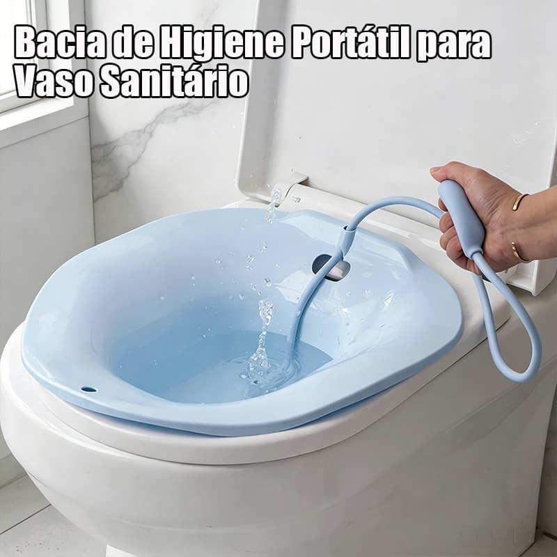 Bacia Portátil Banho De Assento Higiene Íntima Gestantes Puérperas Pós Parto Hemorroídas Idosos