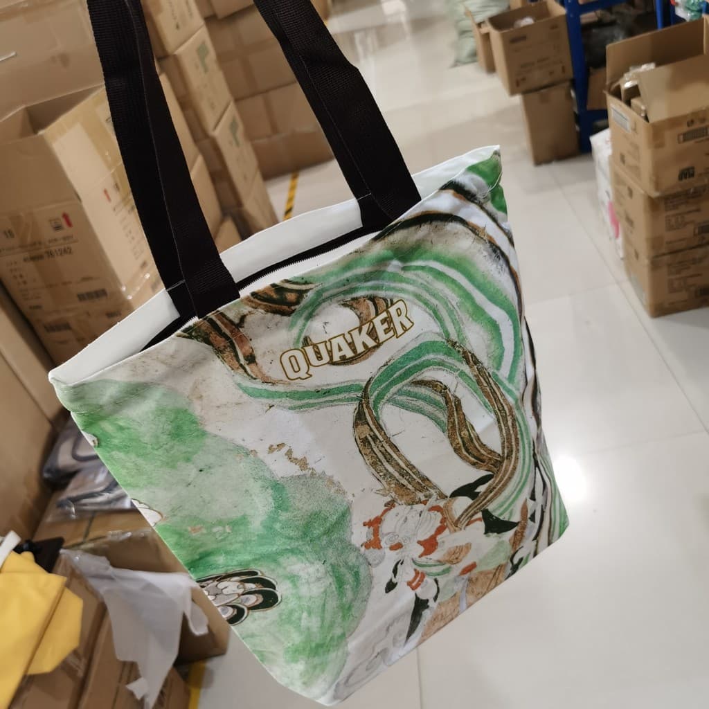 Bolsa de lona estilo arte estilo chinês com sacola com zíper