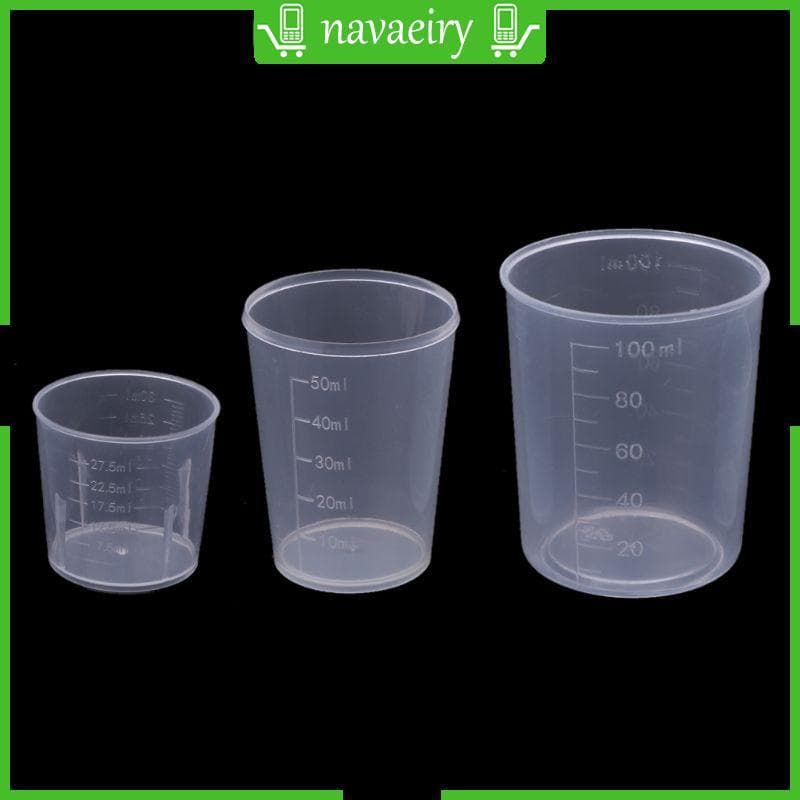nava 3 Peças 30 50 100ML Copos Resina Epóxi Graduados Escala Transparente