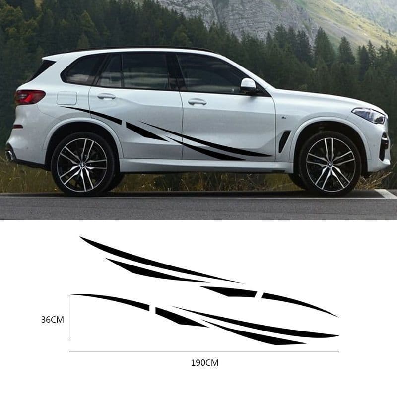 Adesivo Lateral para Carro Faixa Racing Cobre Arranhões Impermeável Universal Personalizado