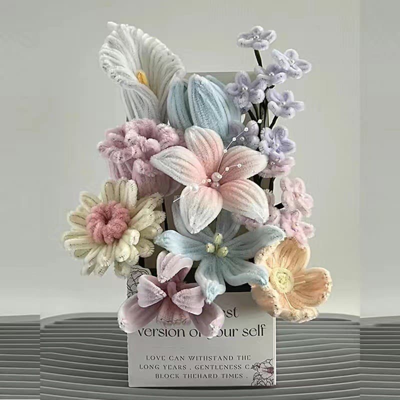 Torção vara buquê girassol flor caixa mão-tecido diy Material pacote tulipa presente ornamentos