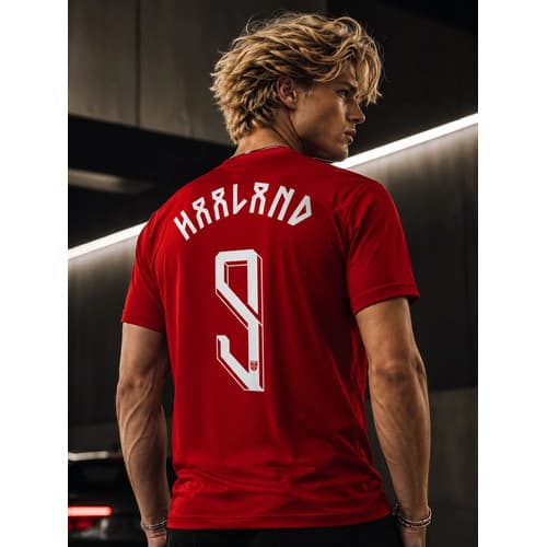 Camiseta Haaland Noruega Dry Fit Copa 2026 Lançamento Vermelho G