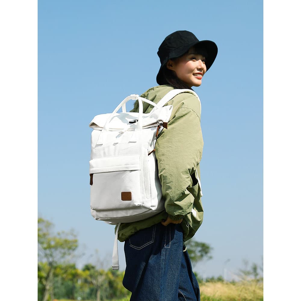 Moda mochila de lona do ensino médio estudante universitário estilo esportivo simples mochila feminina estilo ins função