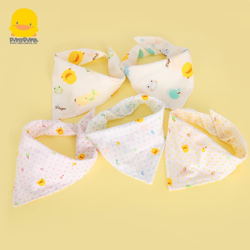 Toalha triangular de patinho amarelo, toalha de Saliva, verão, bebê, gaze de algodão puro, babador pequeno, produtos par
