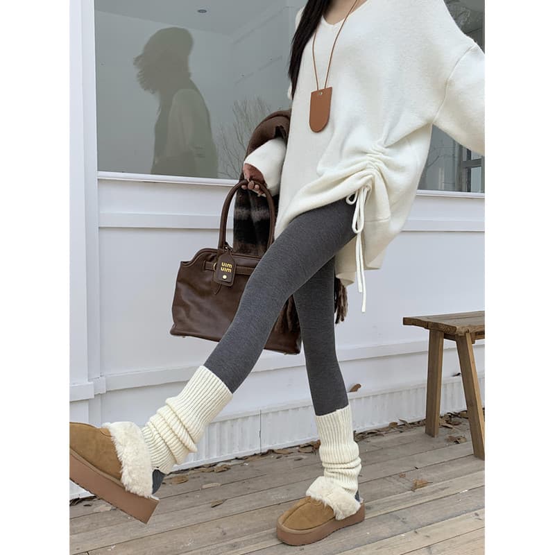 Calças de Yoga cinza calças de tubarão leggings casuais femininas verão engrossado quente calças compridas leggin