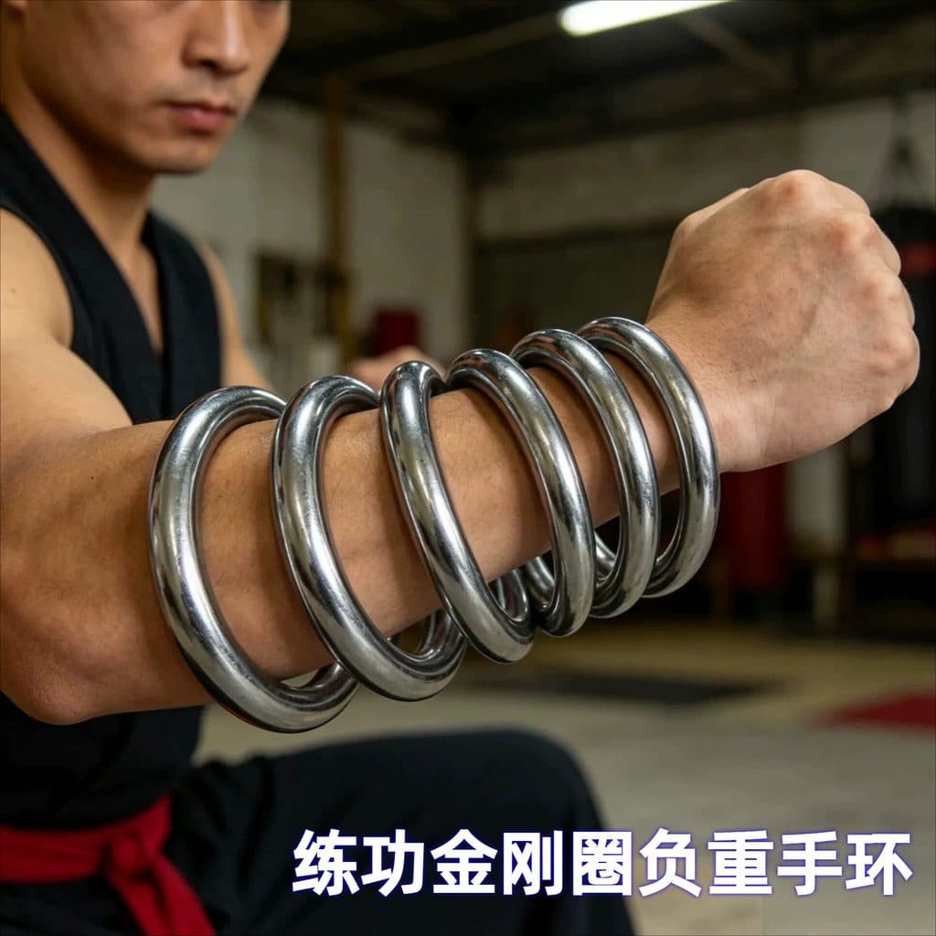 Pulseira de suporte de carga para exercícios, artes marciais de aço, braço de ferro, punho Kung Fu Wingchun, fio de ferr