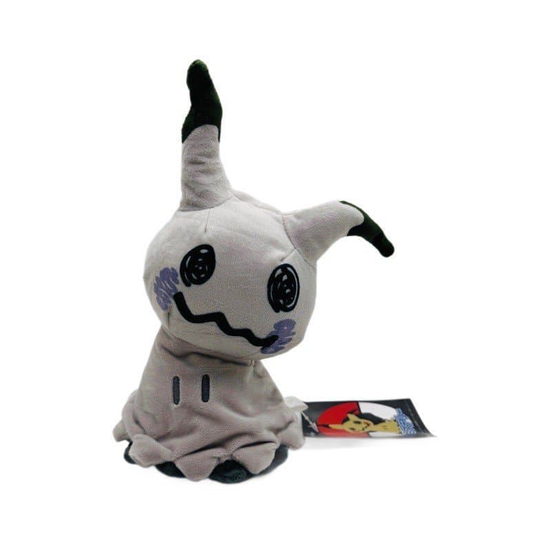 Novo brinquedo de pelúcia Mimikyu mini Q de 23 cm, preto com combinação de cores mistas, para o Halloween.