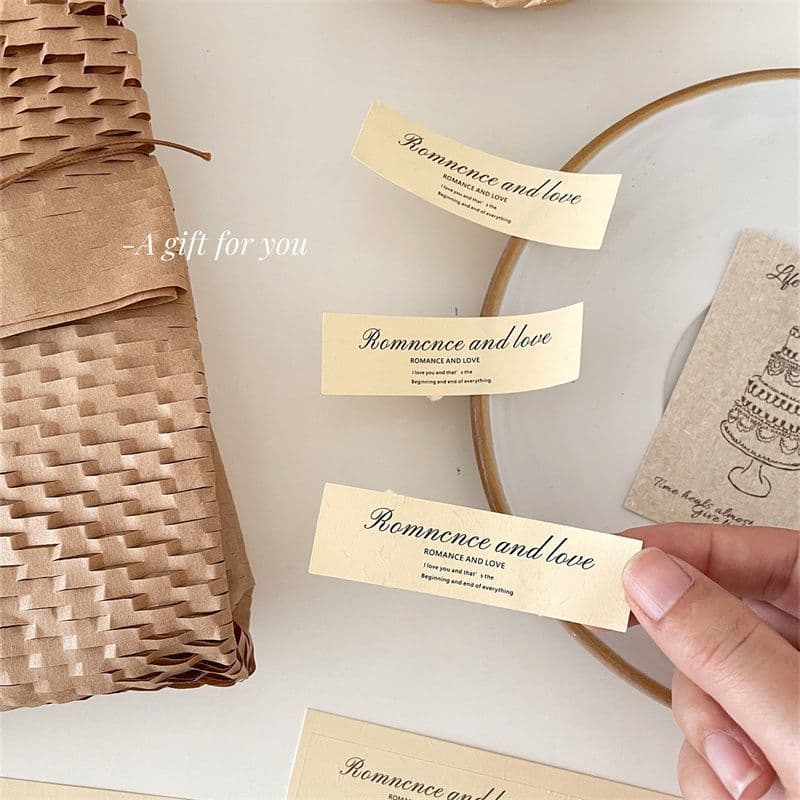 Romântico e amor ~ adesivos em inglês papel de baunilha presente embrulho adesivos de vedação sobremesa decoração adesiv