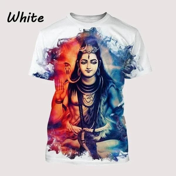Camiseta 2026 Nova Moda Mitologia Religiosa Indiana Senhor Shiva 3d Impresso Manga Curta T Camisa Harajuku Casual Topos