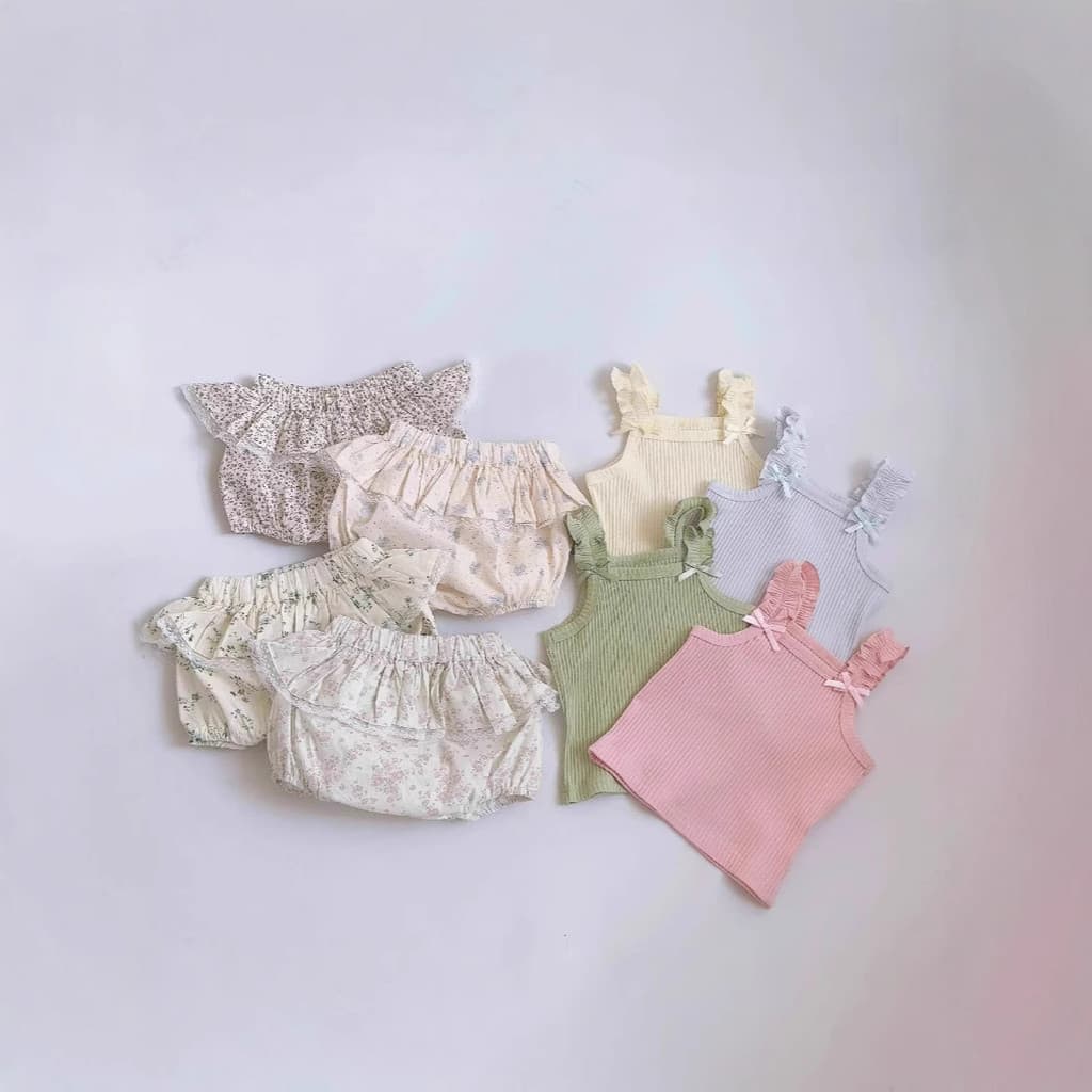 2026 verão renda estilingue Top Culottes terno menina bebê criança pão Shorts roupas de menina