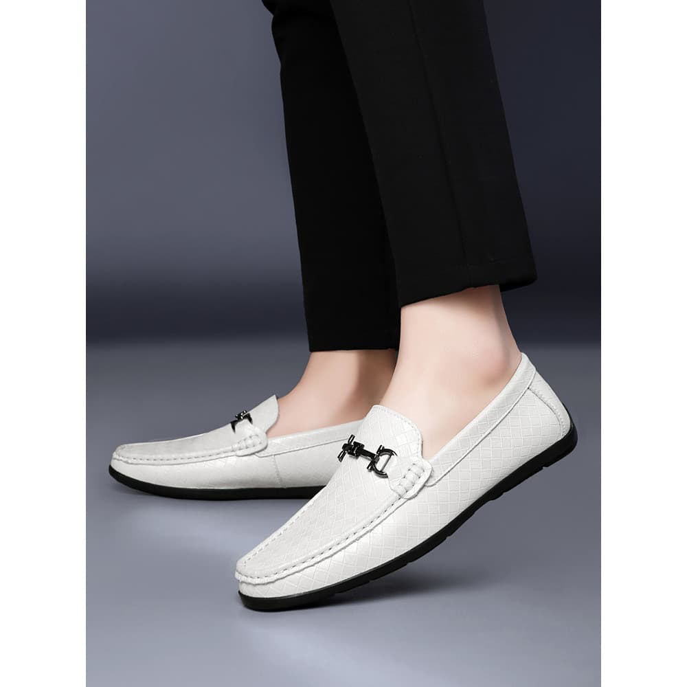 Couro genuíno ervilhas sapatos masculinos high-end sola macia respirável sapatos de couro casuais high-end sentido desli
