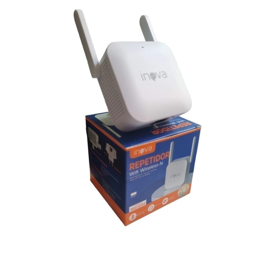 Repetidor de Sinal Wi-Fi Wireless-N com 2 Antenas Extensor de Internet Bivolt com Porta RJ45
