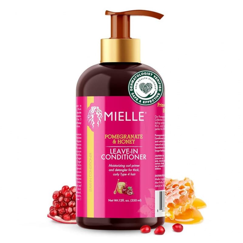 MielleOrganics Condicionador Sem Enxágue de Romã e Mel para Cabelos Cacheados - Desembaraçante Hidratante e Tratamento p