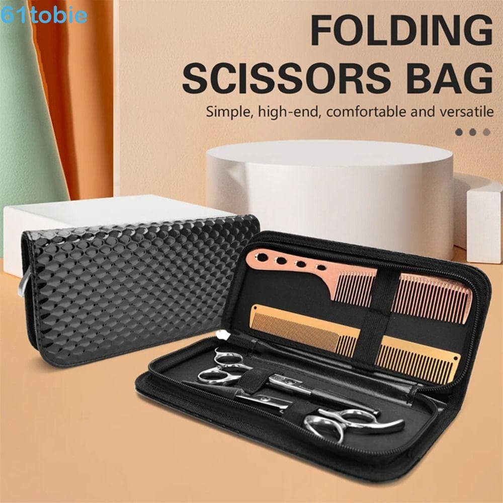 Bolsa Para Tesoura De Corte De Cabelo TOBIE , Pacote Universal De Armazenamento De Grampo De Couro PU , Estojo Tesouras