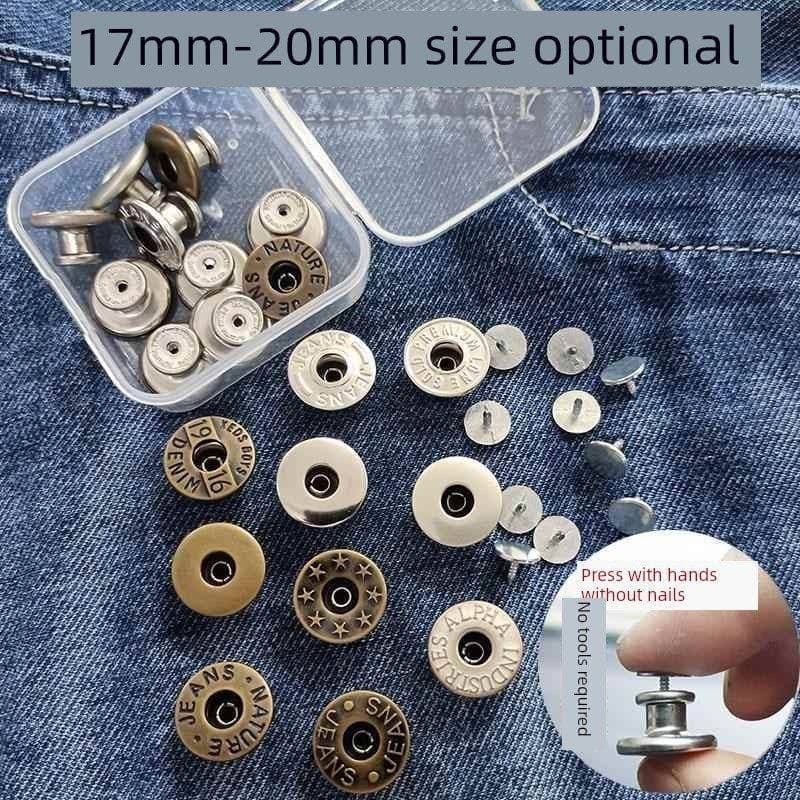 Tamanho grande 20mm em forma de I oco balançando cabeça Jeans botão jaqueta botão Jeans sem ferramentas de instalação ne