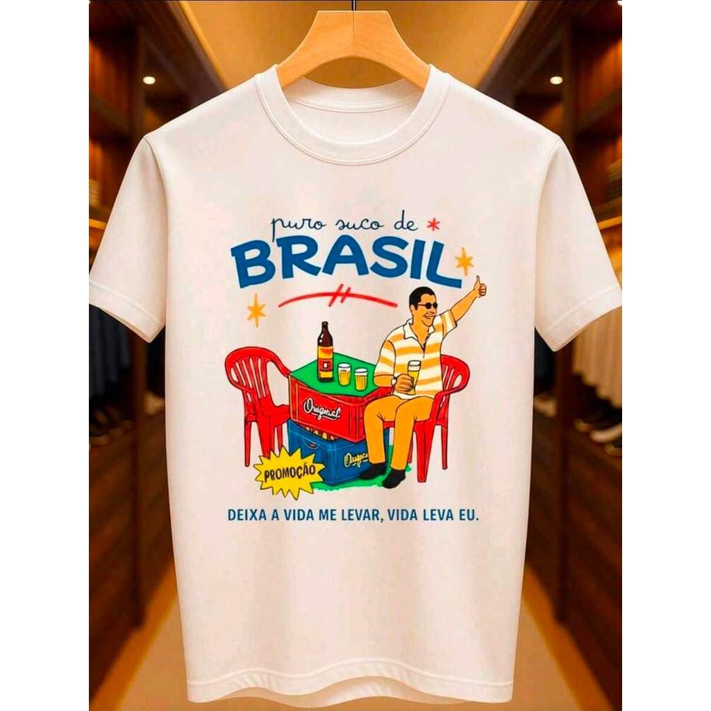 Camiseta Masculina Estampada Puro Suco Do Brasil Camisa Feminina 100% Algodão Premium