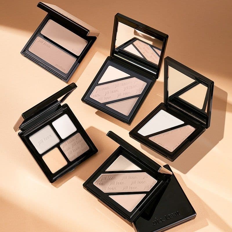 [JILL LEEN] Iluminador 3D Premium OMEGA Três Tons, Sombra para o Nariz, Contorno, Correção do Tom de Pele, Pó Compacto d