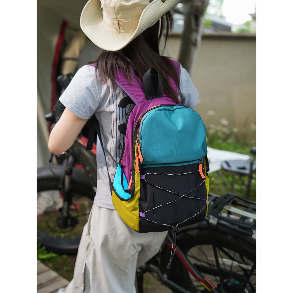 Costura contraste cor mochila saco de acampamento saco de montanhismo ao ar livre piquenique estudante saco de escola da