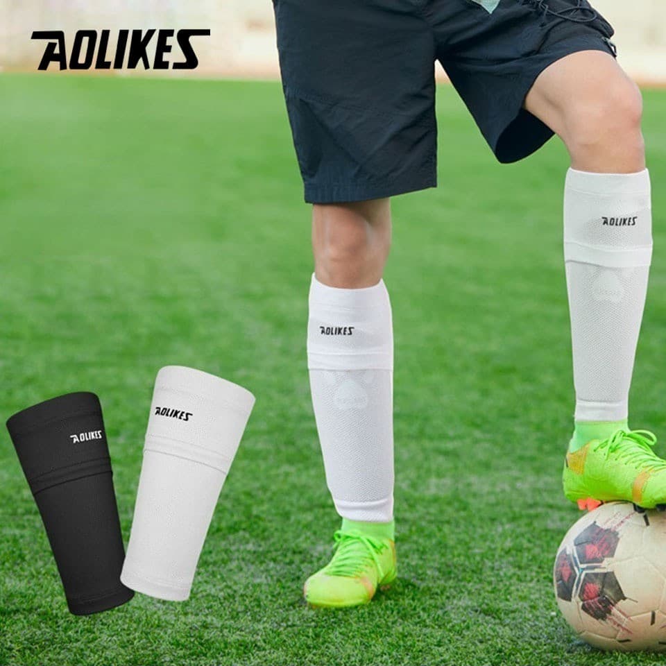 AOLIKES 1 Par De Caneleiras De Futebol Protetor De Panturrilha À Prova De Choque Com Bolso