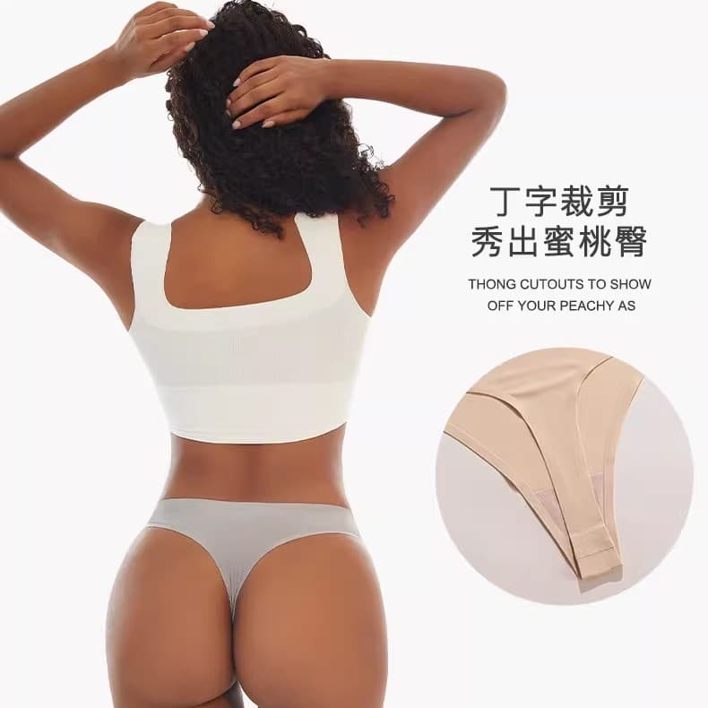 Annerun roupa interior esportiva feminina sem costura respirável de secagem rápida puro algodão virilha T-calças esporte