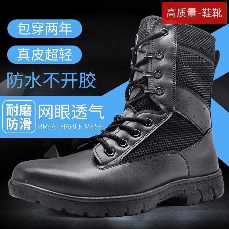 Couro genuíno masculino forças especiais combate botas masculinas primavera inverno lã Martin botas de alta qualidade ao
