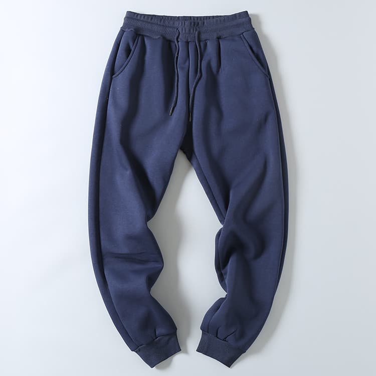 500g pesado outono inverno masculino puro algodão forro de lã engrossado Sweatpants solto Casual esportes cordeiro velo