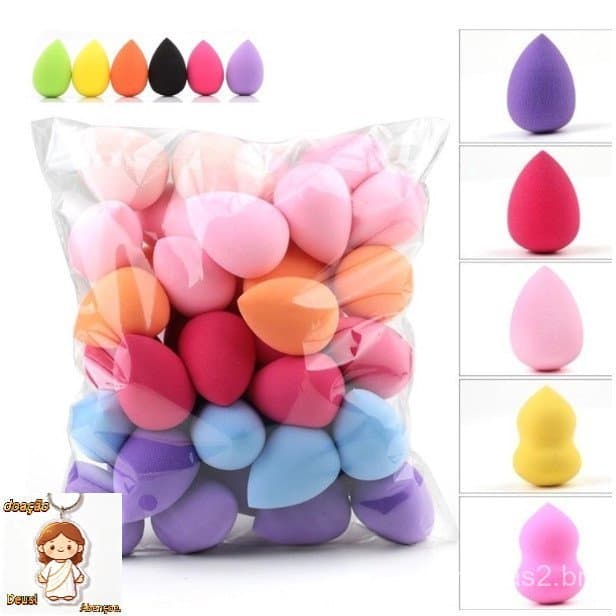 Kit de 6/12/24 Esponjas de Maquiagem - Perfeitas para Base, Corretivo e Contorno, Cores Vibrantes e Ecológicas