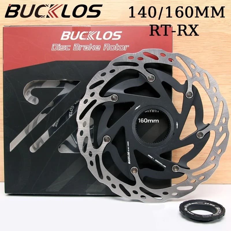 Rotor de freio a disco BUCKLOS RT-RX 160/140mm para bicicleta de montanha e estrada com sistema de travamento central e