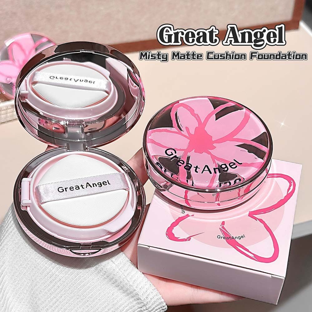 GreatAngel Velvet Mist Base em Pó de Longa Duração com Brilho Suave e Hidratante