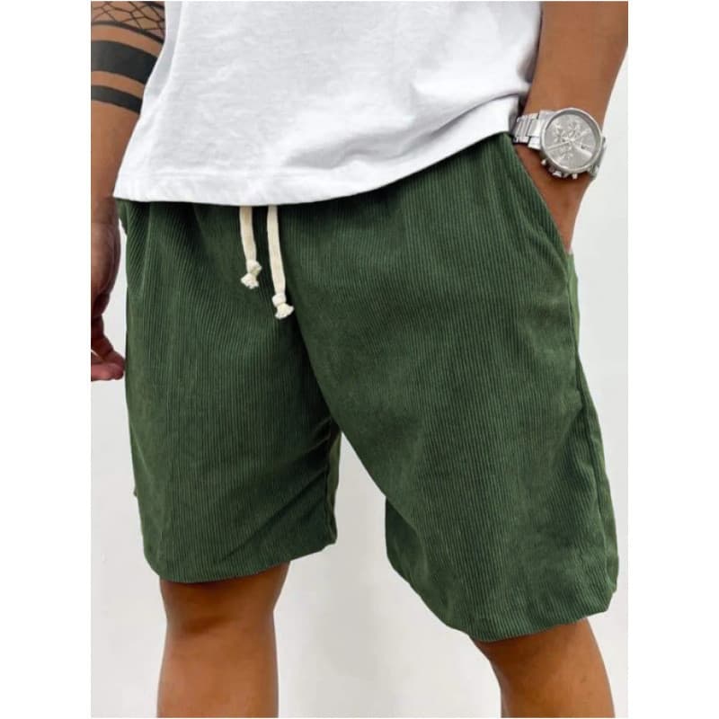 Calças esportivas de renda de cor sólida veludo simples shorts de cinco pontos shorts masculinos calças casuais