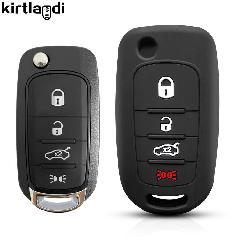 Capa de Silicone para Chave de Carro com 4 Botões, Acessórios para Fiat Argo Toro Cronos 2023 2FHX