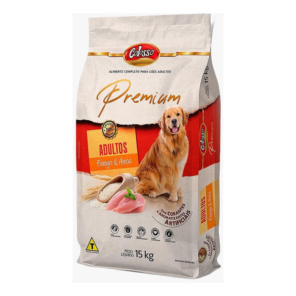 Ração Para Cães Adultos Colosso 15 Kg Premium Frango