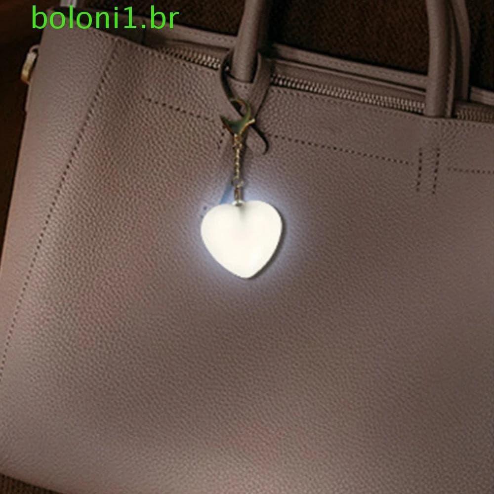 Lanterna de Mochila BOLONI, Leve e Recarregável, Chaveiro em Forma de Coração, Mini Lanterna de Bolso em Forma de Coraçã
