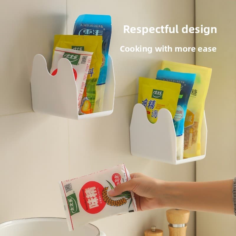 Rack de tempero de cozinha sem perfuração fixado na parede doméstico multifuncional condimento condimento condimento rac