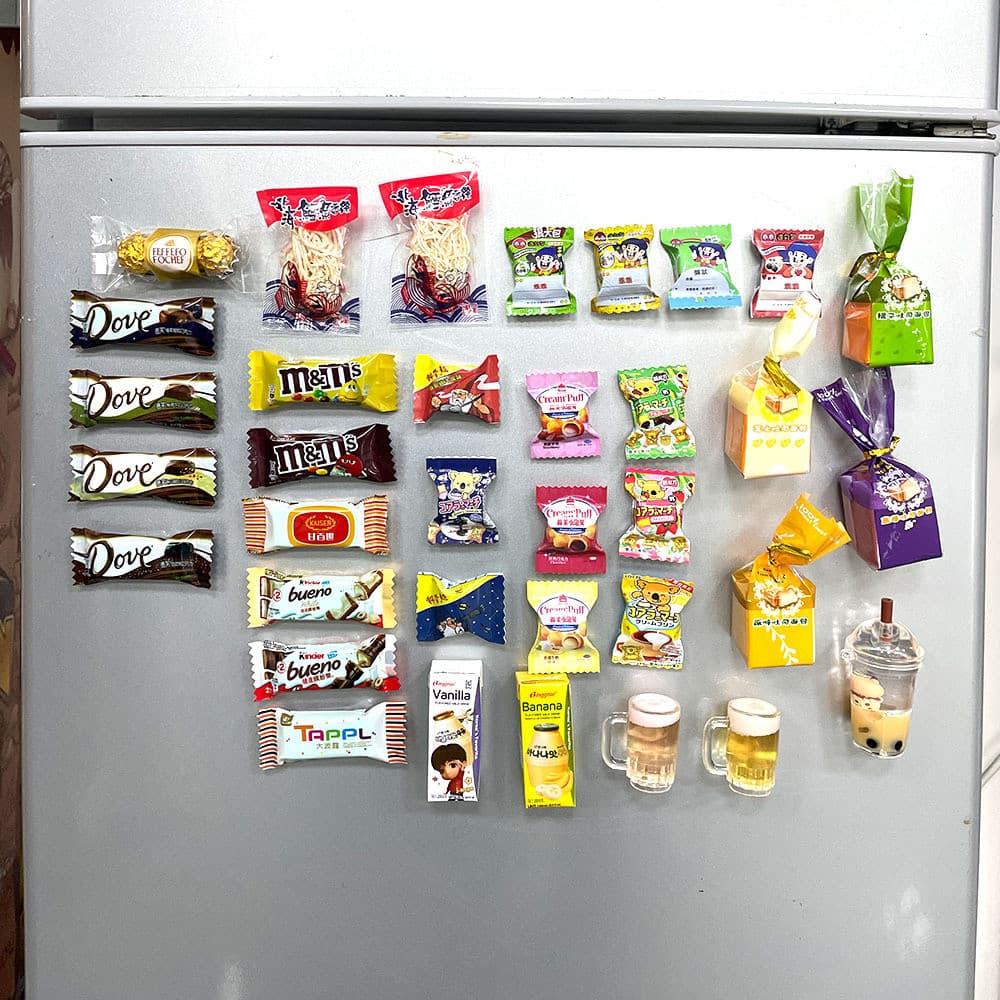 Adesivo Magnético Criativo para Refrigerador em Forma de Urso de Chocolate Dourado M&M's 3D