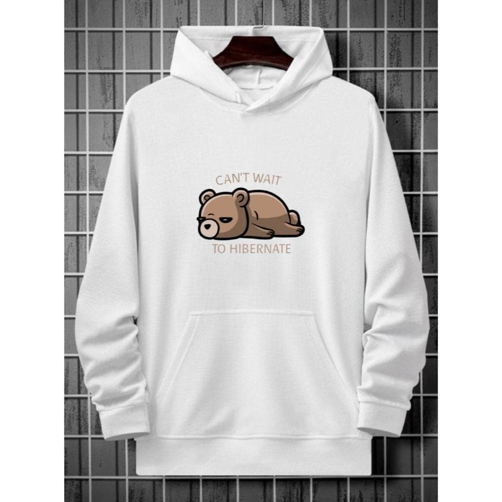Moletom Canguru Unissex Masculino e Feminino Flanelado Urso Hibernando Blusa de Frio