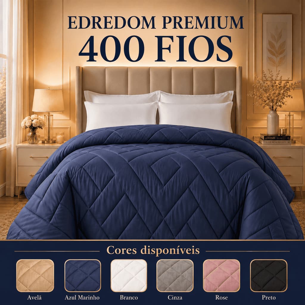 Edredom Grosso 400 Premium Fios Solteiro Casal Queen King Macio Aconchegante Antialérgico para Inverno