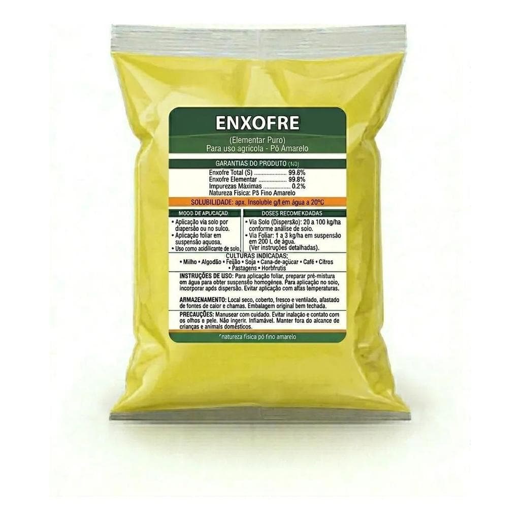 Enxofre Em Pó 99 % 1 Kg  Fertilizante Jardim E Horta - Full