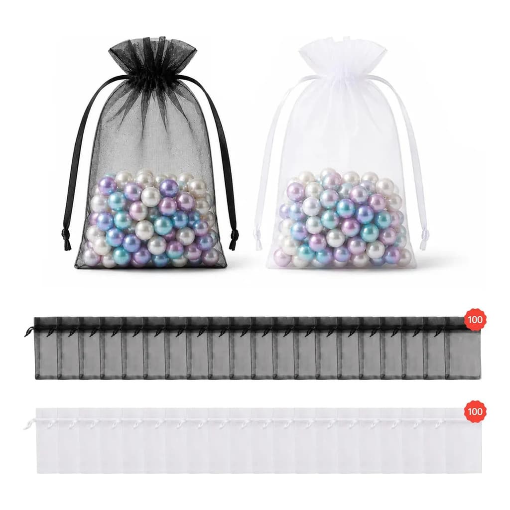 Kit 200 Un Saco Organza Tule Saquinho 10x15 Branco Atacado